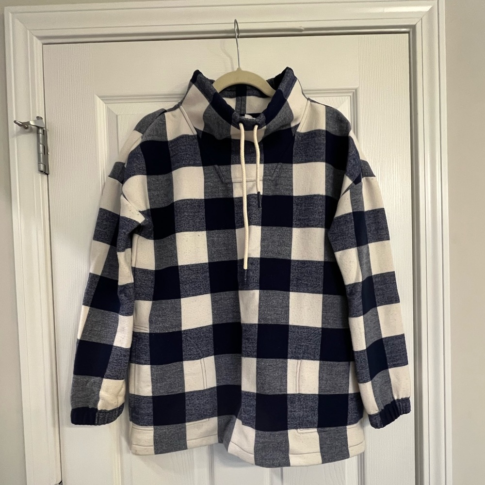 Vineyard Vines Navy Buffalo Plaid Turtleneck Pullover